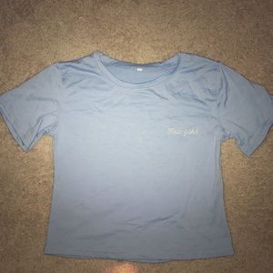 blue “new york” embroidered t-shirt